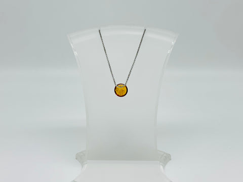 Bernsteinkette / 925er Silber (rhodiniert)/ Baltischer Bernstein/ 42-47 cm
