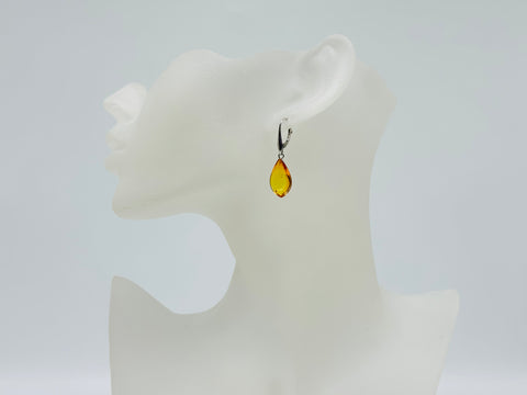 Ohrhänger "Tropfen"- Bernstein/ 925er Silber