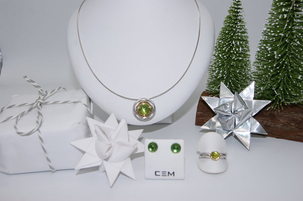 Winter Set - Karibischer Bernstein / 925er Silber / vergoldet