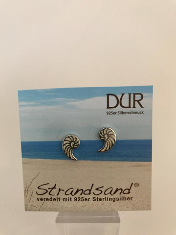 Ohrstecker - "DUR Sandnautilus" Strandsand/ 925er Silber (rhodiniert)