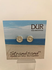 Ohrstecker - "DUR Sandschale" Strandsand/ 925er Silber (rhodiniert)