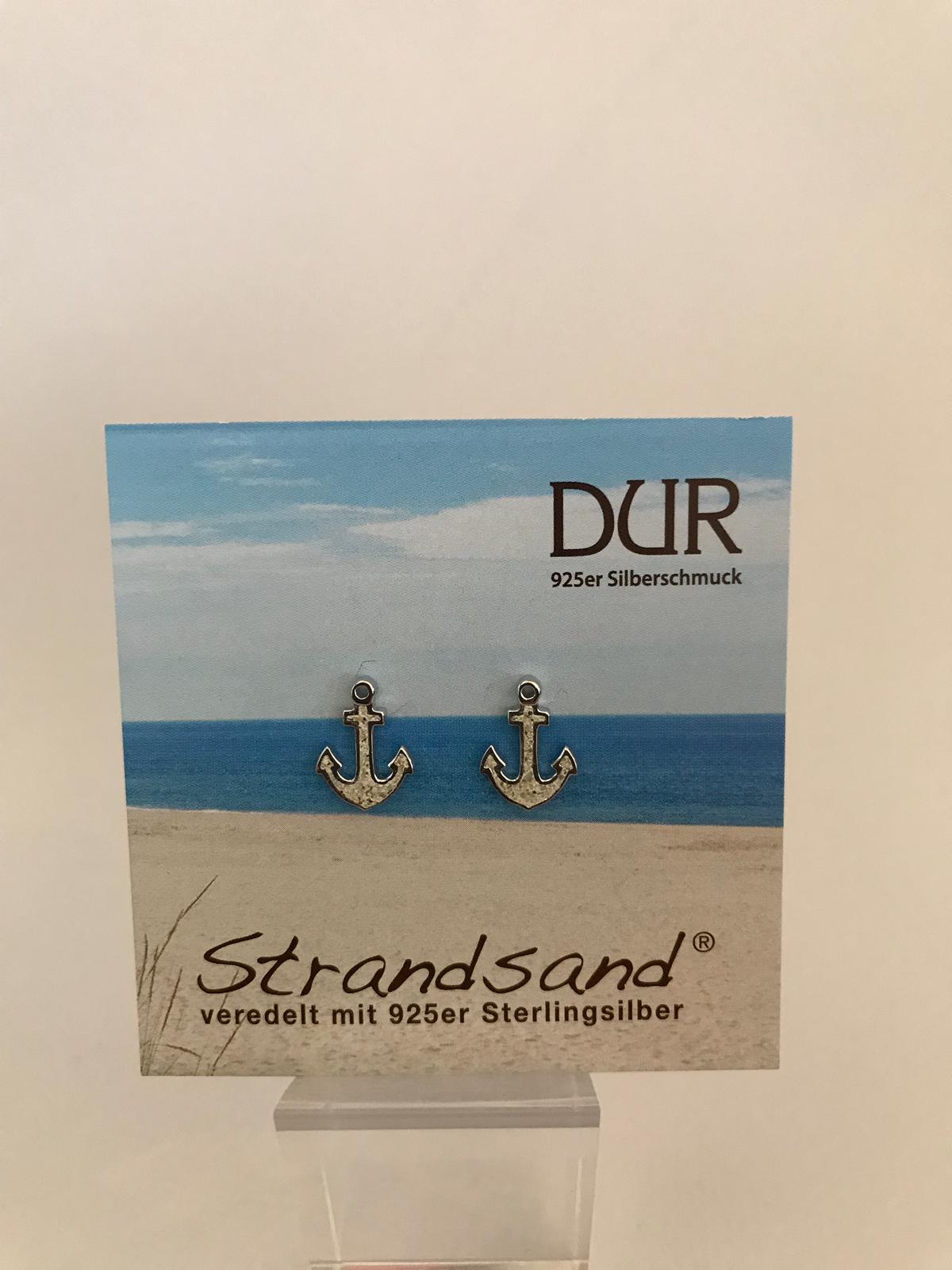 Ohrstecker "Anker" - "DUR" Strandsand/ 925er Silber (rhodiniert)