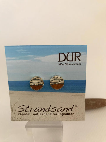 Ohrstecker - "DUR Strandwellen“Baltischer Bernstein/ 925er Silber (rhodiniert)