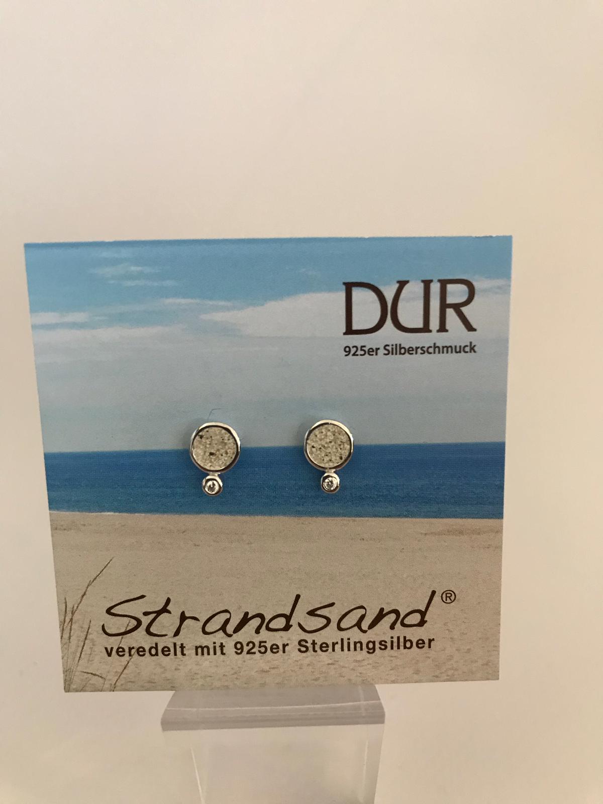 Ohrstecker - "DUR Polarstern" Strandsand/ 925er Silber (rhodiniert)