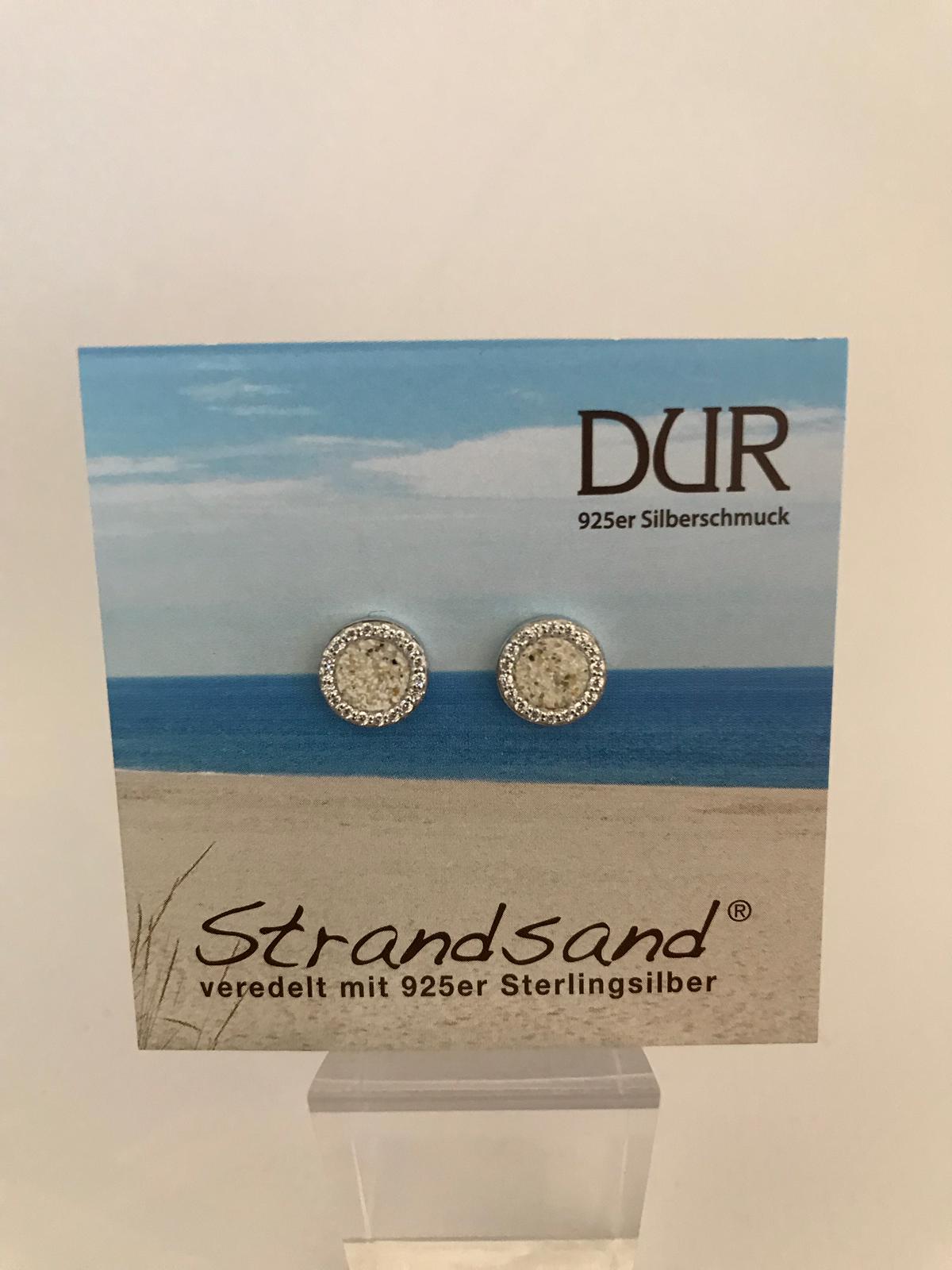 Ohrstecker - "DUR Wasserflimmern" Strandsand/ 925er Silber (rhodiniert)