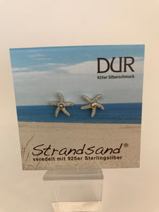 Ohrstecker - "DUR Seestern" Strandsand/ 925er Silber (rhodiniert)