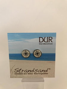 Ohrstecker - "DUR Kompass" Strandsand/ 925er Silber (rhodiniert)