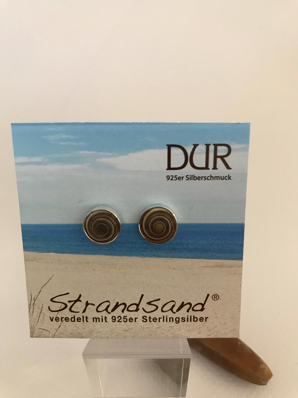 Ohrstecker - "DUR Schokoschnecke" 925er Silber (rhodiniert)