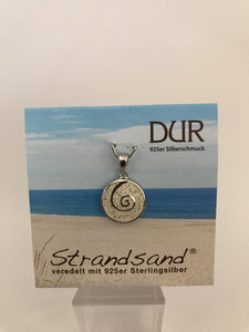 Anhänger - "DUR Sandspirale" Strandsand/ 925er Silber (rhodiniert)