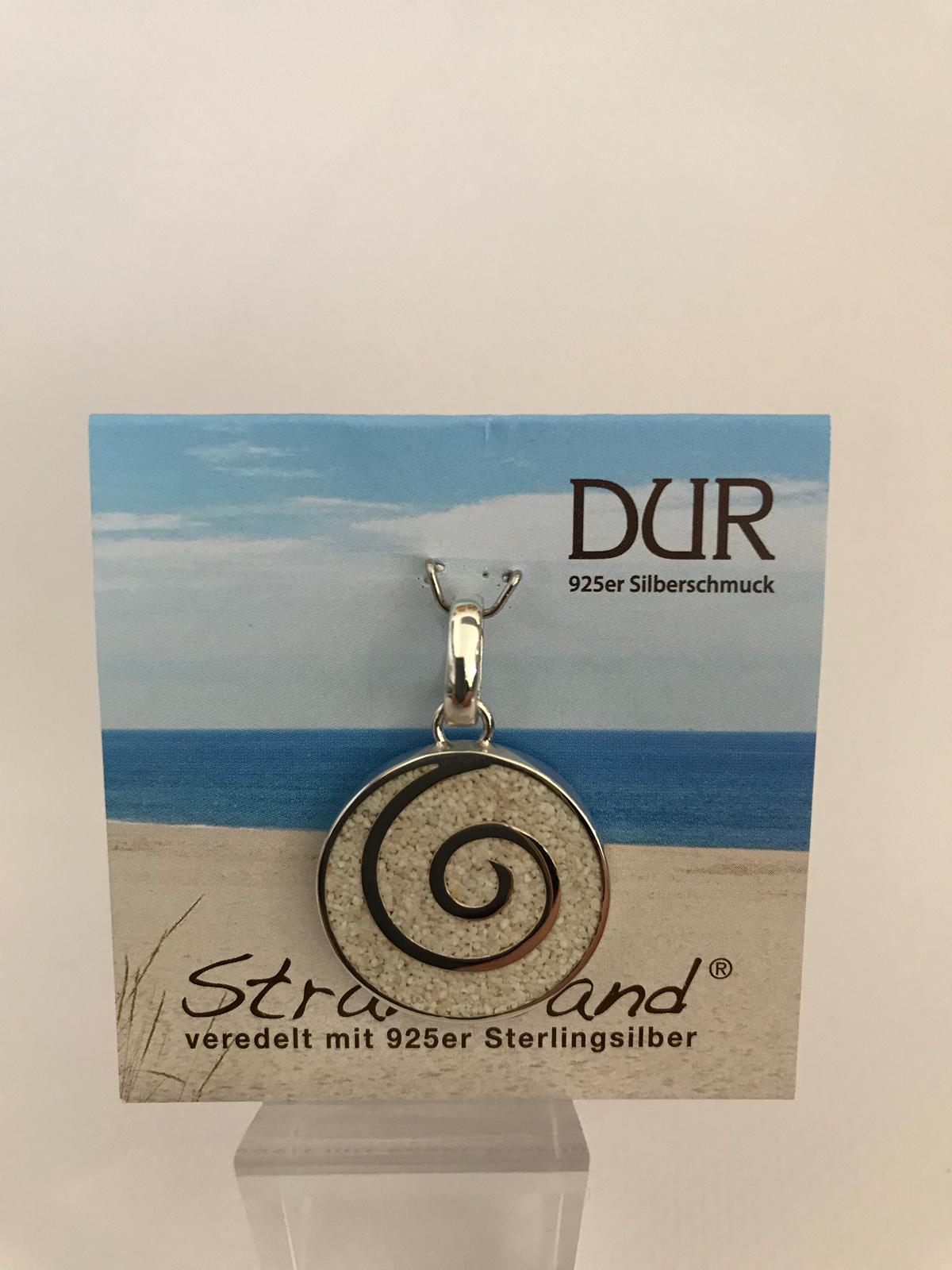 Anhänger - "DUR Spirale" Strandsand/ 925er Silber