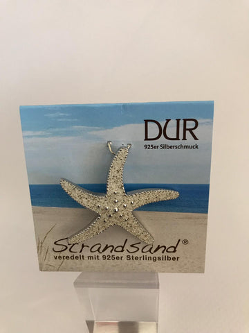 Anhänger - "DUR Seestern Sand" Strandsand/ 925er Silber (rhodiniert)