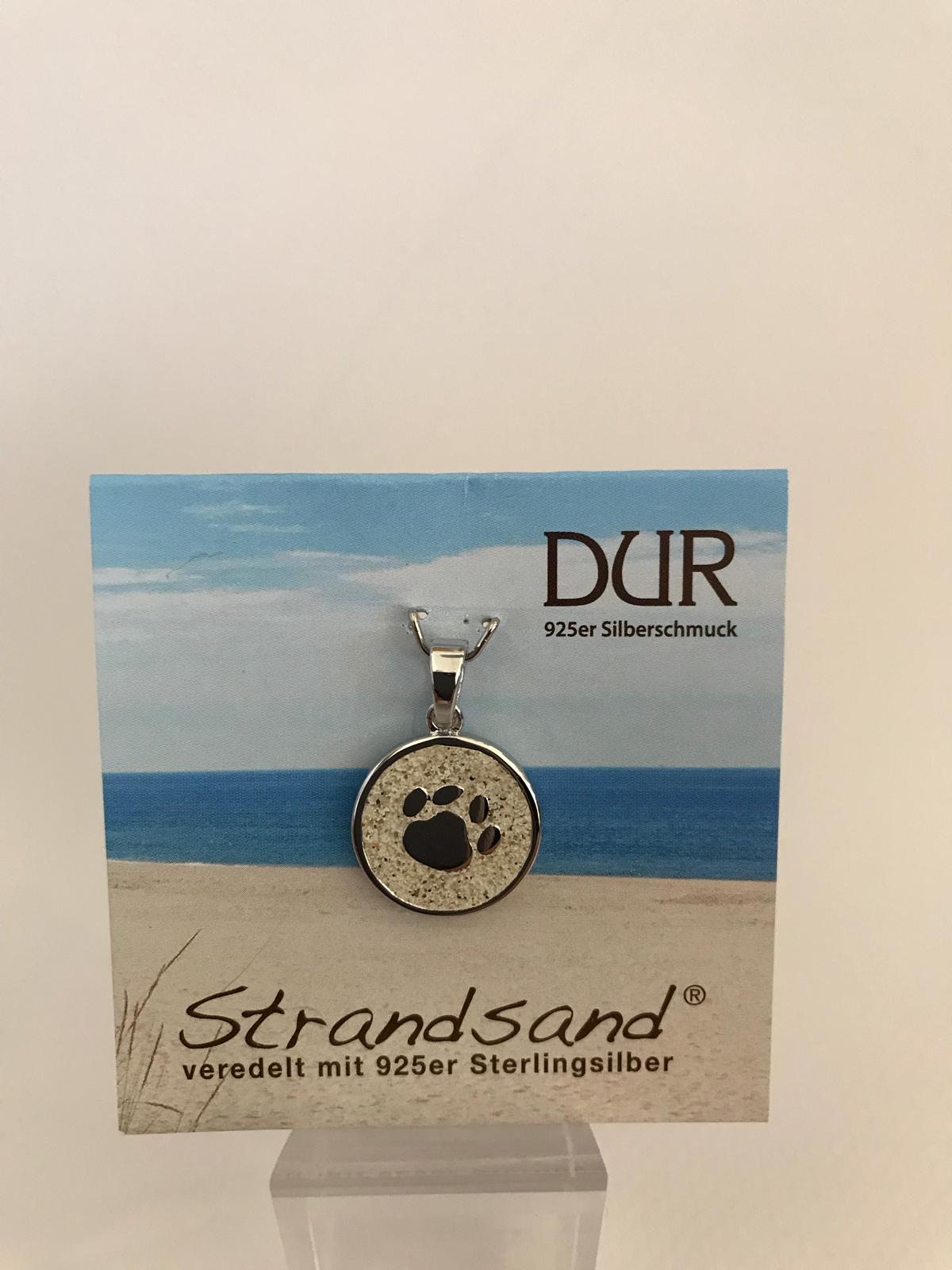 Anhänger - "DUR Lucky Dog " Strandsand/ 925er Silber (rhodiniert)