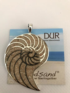 Anhänger - "DUR Sandnautilus" Strandsand/ 925er Silber (rhodiniert)