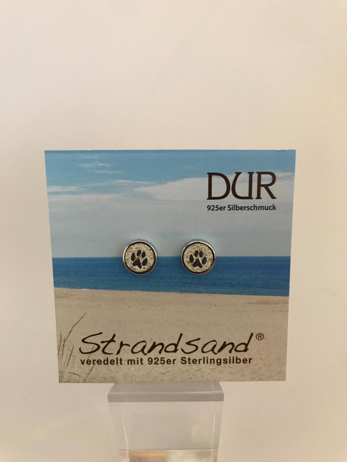 Ohrstecker - "DUR Sandkatze" Strandsand/ 925er Silber (rhodiniert)