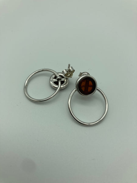 Ohrstecker - Baltischer Bernstein/ 925er Silber(rhodiniert)