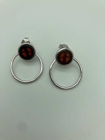 Ohrstecker - Baltischer Bernstein/ 925er Silber(rhodiniert)