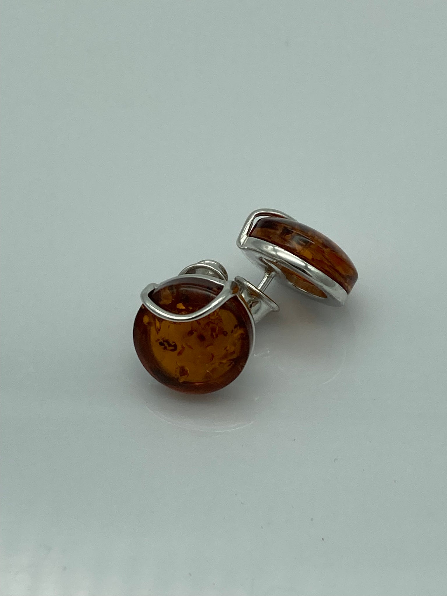 Ohrstecker - Baltischer Bernstein/ 925er Silber(rhodiniert)