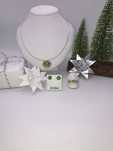 Winter Set - Karibischer Bernstein / 925er Silber / vergoldet