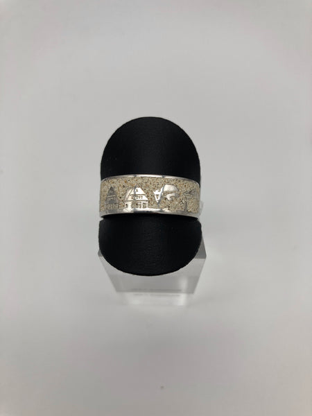 Ring - "DUR Boltenhagen" / 925er Silber / Strandsand / Lavasand