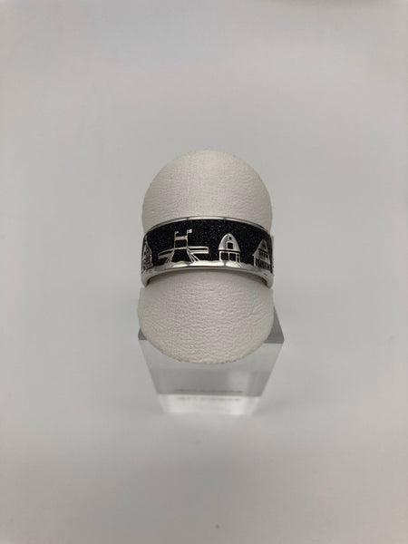 Ring - "DUR Boltenhagen" / 925er Silber / Strandsand / Lavasand